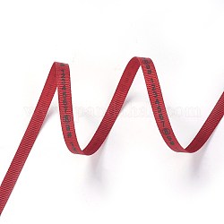 Polyester Ripsband, mit der Nummer, für Schmuck machen, rot, 1/4 Zoll (7 mm), 100yards / Rolle (91.44 m / Rolle)