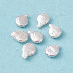 Perle keshi naturali barocche, zucca, colore conchiglia, 14.5~16.5x11.5~12x4~5mm, Foro: 0.7 mm