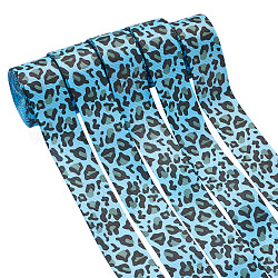 Cintas de grosgrain con estampado de leopardo, para lazos de pelo, bandas para la cabeza, elaboración y envoltura de regalos, azul real, 1 pulgada (25 mm), aproximamente 5yards / paquete (4.57m / paquete)