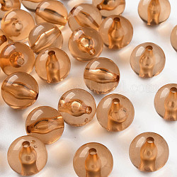 Transparente Acryl Perlen, Runde, Sandy Brown, 16x15 mm, Bohrung: 2.8 mm, ca. 220 Stk. / 500 g