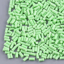 Perles en pâte polymère faites à la main, faux artisanat alimentaire, sans trou, colonne, vert pale, 2~6x1.5mm