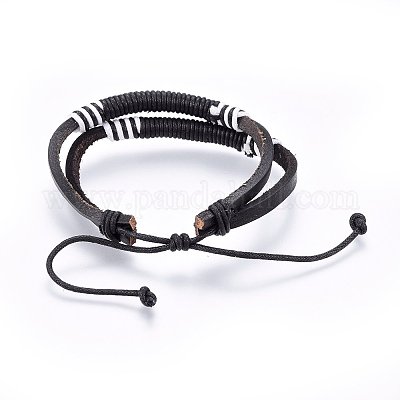 Кожаный шнур многожильных браслеты BJEW-F347-04-1