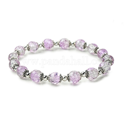 Круглые стеклянные бусины с трещинами BJEW-JB11456-08-1