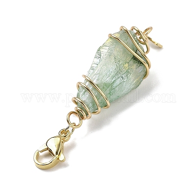 Подвесные украшения из гальванизированного натурального кварцевого кристалла в виде проволоки HJEW-JM03127-08-1