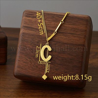 Подвеска с инициалом из нержавеющей стали 304 с ожерельем из игральных костей и кисточками FS-WGD823D-03-1