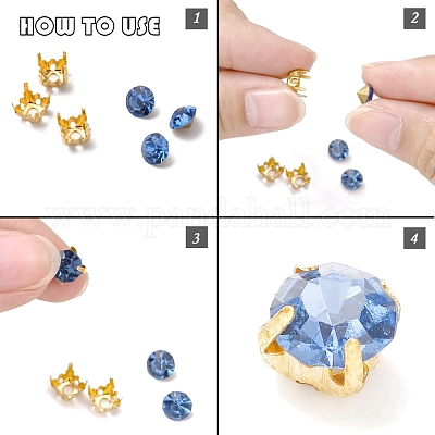 Квадратные латунные пришивные настройки X-KK-O084-05G-6x6mm-1