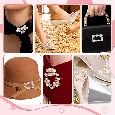 4шт 2 цвета венок пластиковый искусственный жемчуг украшение для обуви AJEW-PH0011-48-1