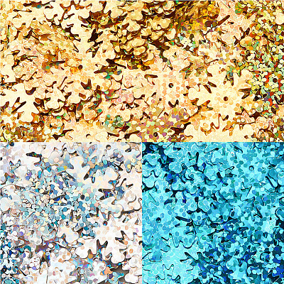 120 г 3-цветные пришивные бусины с лазерным эффектом KY-OC0001-18-1