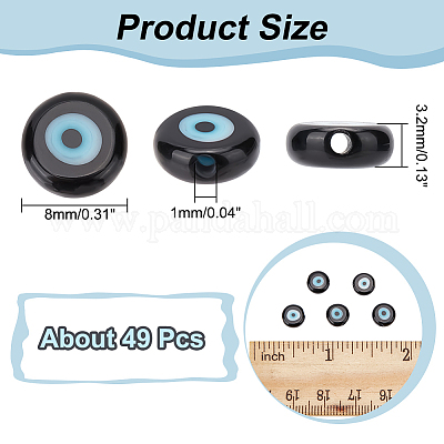1 нить бусины лэмпворк ручной работы от сглаза LAMP-NB0001-86A-1