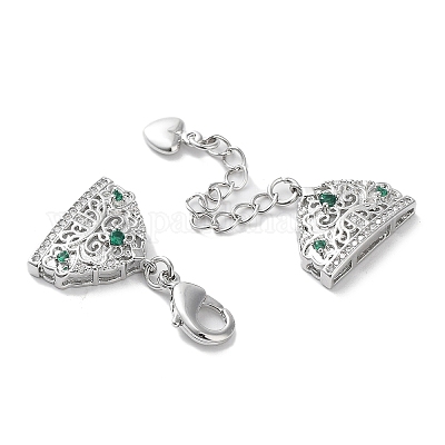 Удлинитель цепи из латуни с микропаве из циркония и стеклом KK-G474-10P-01-1