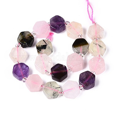 3 стиль нити из натуральных бусин розового кварца G-P534-A25-02-1