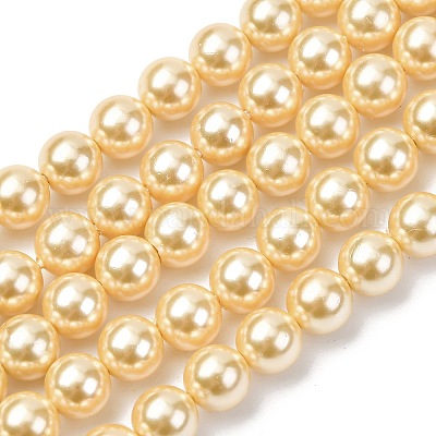 Гальванические оболочки жемчужные бусы пряди BSHE-G041-6mm-01-1