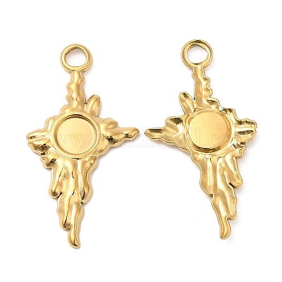 Оправы для подвесок из нержавеющей стали 304 в виде кабошонов STAS-Z041-15G-1