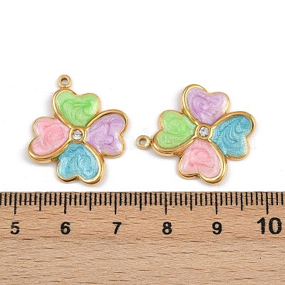 Подвески из нержавеющей стали 304 со стразами STAS-P410-14G-1