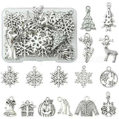 40 шт. 15 стильных подвески из сплава в тибетском стиле на Рождество TIBEP-FS0001-42-1