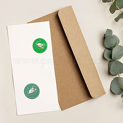 Латунная восковая печать штамп с ручкой AJEW-WH0184-0985-1