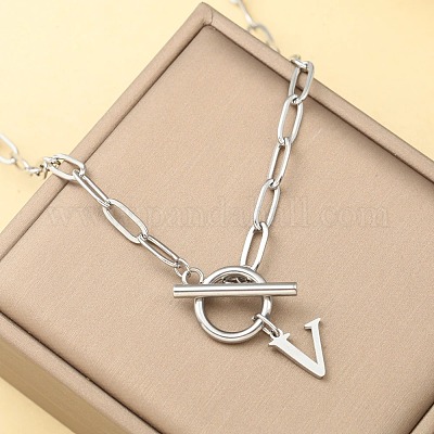 Ожерелья из нержавеющей стали с цепочкой-скрепкой и застежками ot WGD6039-22-1