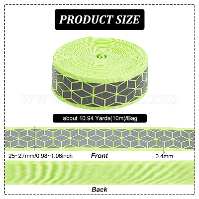10 м плоская светоотражающая лента из полиэстера в крупный рубчик OCOR-BC0006-19A-1