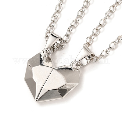 Наборы ожерелий с подвесками в форме сердца из сплава NJEW-B081-08C-1