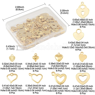 60шт 10 стиля подвески из нержавеющей стали STAS-FS0001-96-1