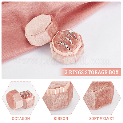 Бархат кольца коробки VBOX-WH0013-01B-1