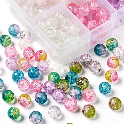 210~250шт 10 стиля окрашенные распылением хрустящие стеклянные бусины CCG-YW0001-06-1