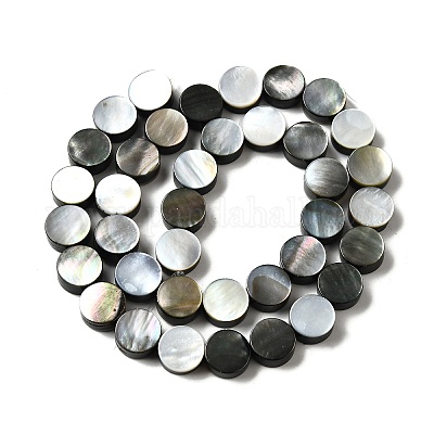 Нити бусин из натуральной черной ракушки для губ BSHE-D300-05-10mm-1