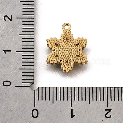 Подвески-шармы из нержавеющей стали 304 с микропаве из кубического циркония STAS-K256-27G-02-1