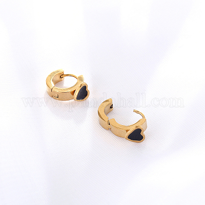 Стильные серьги-кольца в форме сердца из нержавеющей стали 201 OG7972-1