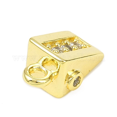 Латунные микропаве прозрачные подвески с фианитом KK-L238-28G-1