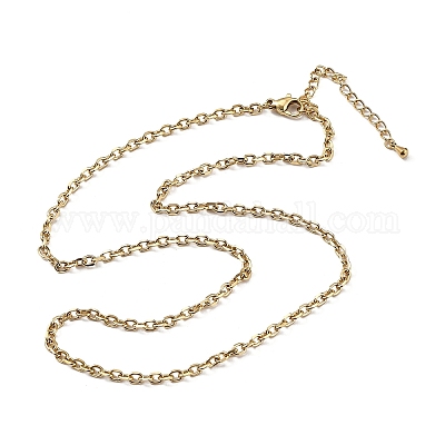Ожерелья из цепочек из нержавеющей стали 304 толщиной 3 мм NJEW-T016-09G-1