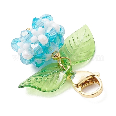 Подвесные украшения из акрила и стеклянного жемчуга HJEW-MZ00219-04-1