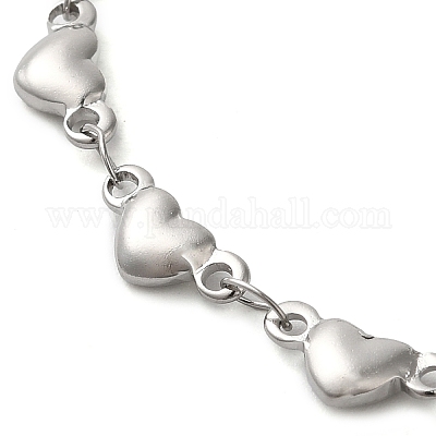 Браслеты-цепочки в форме сердца из нержавеющей стали 304 BJEW-K237-07P-1