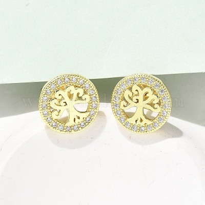 Серьги-гвоздики из циркония EJEW-P303-01B-G-1