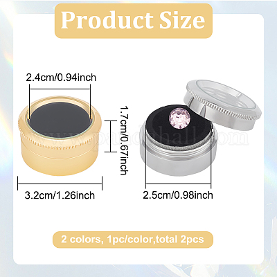 2 шт. 2-цветные круглые коробки для хранения россыпью алмазов из сплава CON-DR0001-03-1