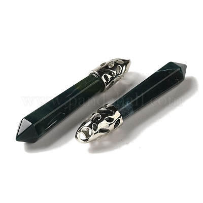 Большие остроконечные подвески из натурального мохового агата G-Z055-01P-12-1