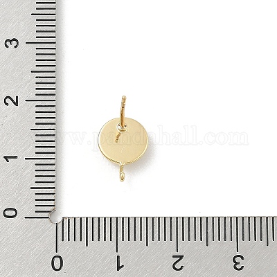 Кабошон кошачий глаз из латуни с круглой фурнитурой для сережек-гвоздиков KK-E791-20G-1