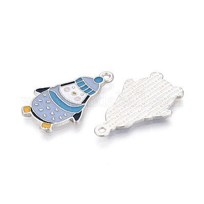 Подвески в виде пингвинов из эмалированного сплава с покрытием для стеллажей&nbsp;ENAM-T024-76A-P-1