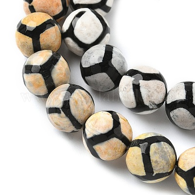 Бусины дзи с узором на спине в тибетском стиле G-G036-10mm-1