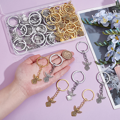 60шт брелок из двухцветного сплава KEYC-PH01557-1