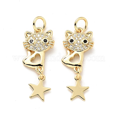 Кулоны из экологически чистой латуни с прозрачным кубическим цирконием X-KK-D080-40G-1