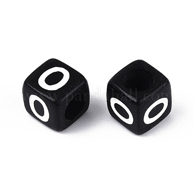 Начальные акриловые бусины с горизонтальной дырочкой OACR-ZX006-35O-1