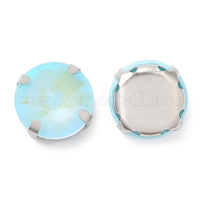 Мокко флуоресцентный(ми) плоский круглый пришитый страз GGLA-M006-02A-P03-1