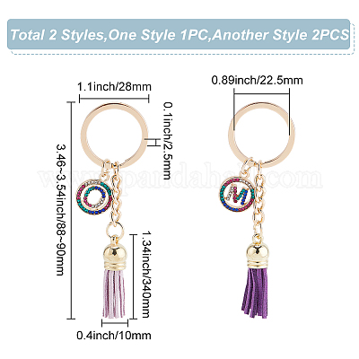 Брелок из цветного сплава со стразами KEYC-WR0001-24-1