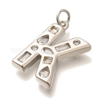 Латунные микропаве прозрачные подвески с фианитом KK-G521-01P-K-1