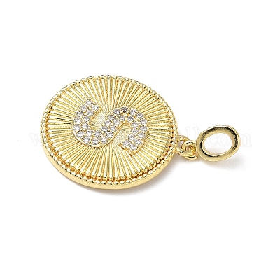 Латунные микропаве прозрачные подвески с фианитом KK-L253-17G-S-1