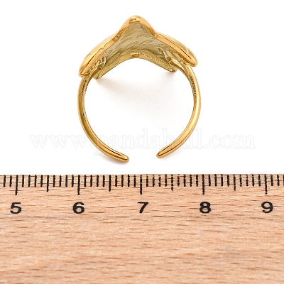 Открытые манжеты из нержавеющей стали 304 с изображением морских животных RJEW-Q005-01H-G-1