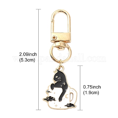 Кофейная чашка с подвеской из эмали из кошачьего сплава HJEW-YW00025-01-1