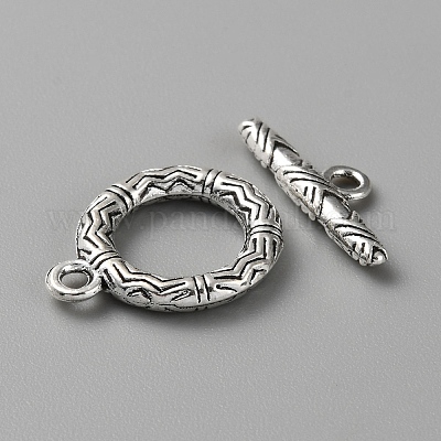 Сплавочные застежка тоггл тибетского стиля FIND-CJC0011-25I-1