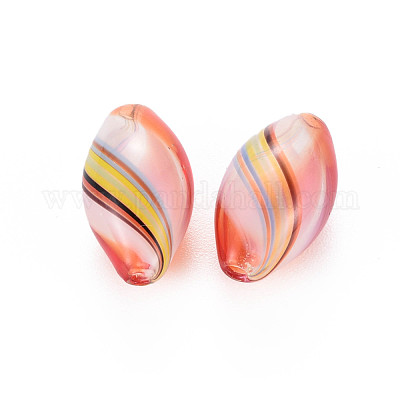 Прозрачные бусины из дутого стекла ручной работы GLAA-T012-11-1